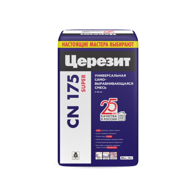 Смесь самовыравнивающая универсальная 3-60 мм Церезит CN 175 (48)* (25 кг) Смесь самовыравнивающая универсальная 3-60 мм Церезит CN 175 (48)* (25 кг)