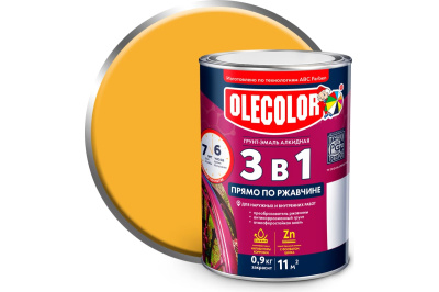 Грунт-эмаль по ржавчине OLECOLOR (желтый 2 кг (6 шт)) Грунт-эмаль по ржавчине OLECOLOR (желтый 2 кг (6 шт))