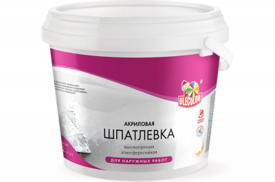 Шпатлевка акриловая для наружных работ OLECOLOR* (0,9 кг (12 шт)) Шпатлевка акриловая для наружных работ OLECOLOR* (0,9 кг (12 шт))