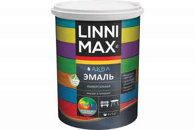 Эмаль акриловая универсальная LINNIMAX / ЛИННИМАКС Аква (Шелковисто-матовая, 0,9 л) Эмаль акриловая универсальная LINNIMAX / ЛИННИМАКС Аква (Шелковисто-матовая, 0,9 л)