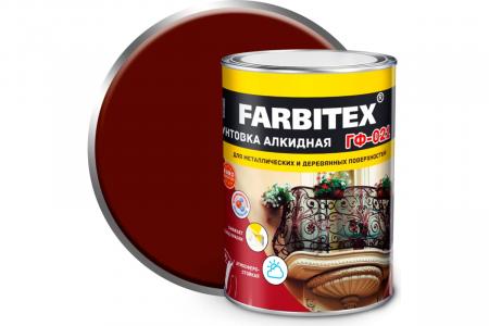 Грунтовка ГФ-021 FARBITEX (красно-коричневый 0,8 кг (14шт))  - превью