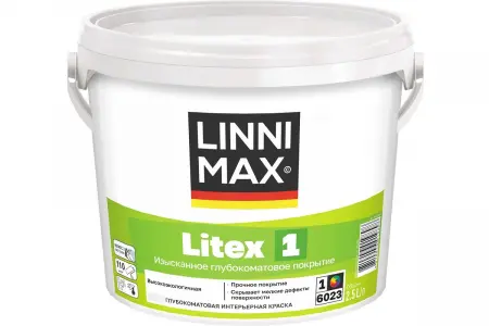 Краска водно-дисперсионная для внутренних работ LINNIMAX Litex 1 / ЛИННИМАКС Литекс 1 (2,5 л)  - превью